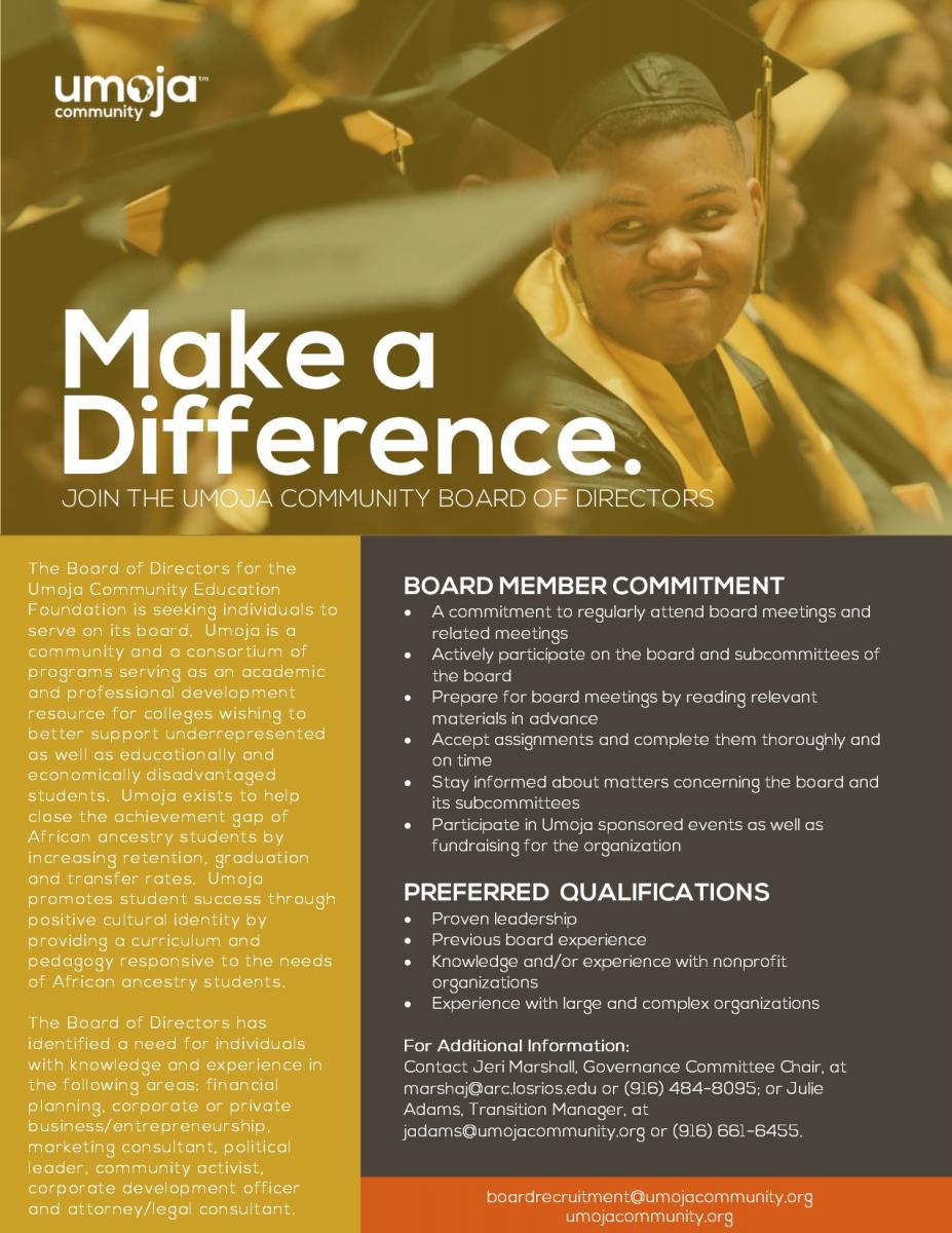 Call for Nominations Umoja Community Education Foundation Board of